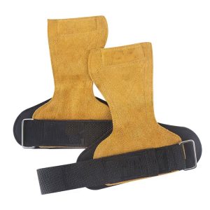 Muñequeras Grips Cuero  Levantamiento Pesas X2 marron
